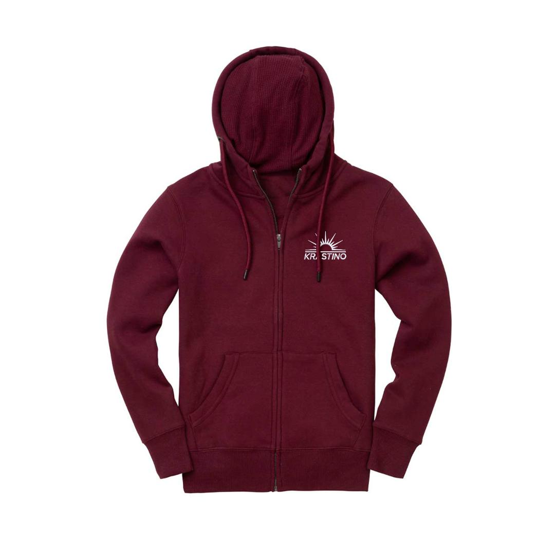 Krastino Essentials Unisex Zip up Hoodie - MAROON